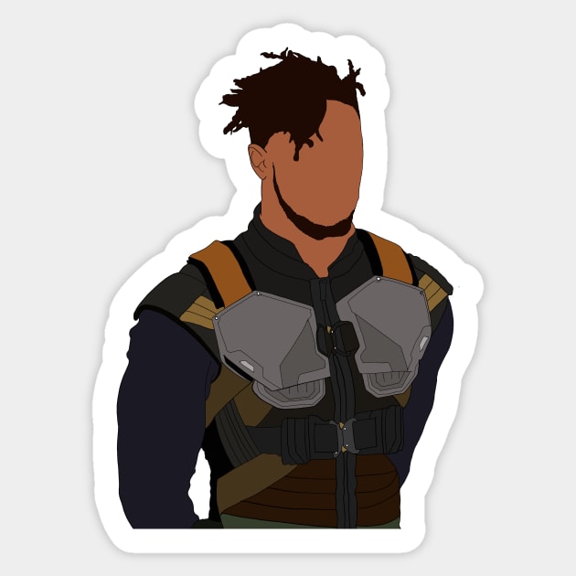 Erik Killmonger Fan Art Sticker Sticker by tayelectronica